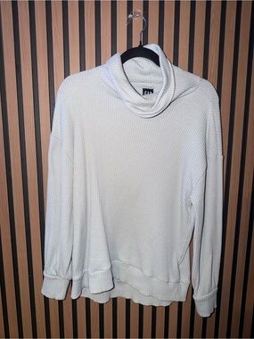 GAP Cream Waffle Cowl Neck Sweater